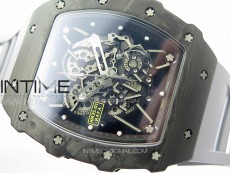 RM035-01 Forged Carbon Case KUF Best Edition Red Crown on Gray Rubber Strap MIYOTA8215