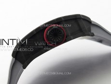 RM035-01 Forged Carbon Case KUF Best Edition Red Crown on Gray Rubber Strap MIYOTA8215