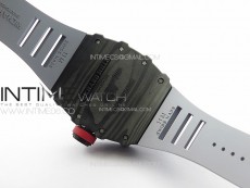 RM035-01 Forged Carbon Case KUF Best Edition Red Crown on Gray Rubber Strap MIYOTA8215