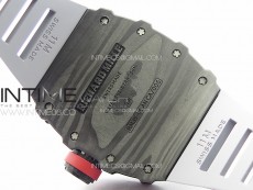RM035-01 Forged Carbon Case KUF Best Edition Red Crown on Gray Rubber Strap MIYOTA8215