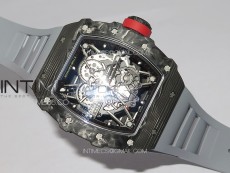 RM035-01 Forged Carbon Case KUF Best Edition Red Crown on Gray Rubber Strap MIYOTA8215