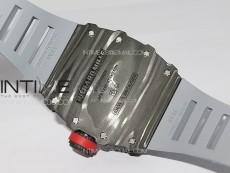 RM035-01 Forged Carbon Case KUF Best Edition Red Crown on Gray Rubber Strap MIYOTA8215