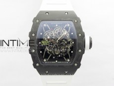 RM035-01 Forged Carbon Case KVF Best Edition White Crown on White Rubber Strap MIYOTA8215