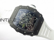 RM035-01 Forged Carbon Case KVF Best Edition White Crown on White Rubber Strap MIYOTA8215