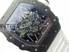 RM035-01 Forged Carbon Case KVF Best Edition White Crown on White Rubber Strap MIYOTA8215