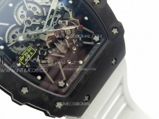 RM035-01 Forged Carbon Case KVF Best Edition White Crown on White Rubber Strap MIYOTA8215