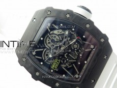 RM035-01 Forged Carbon Case KVF Best Edition White Crown on White Rubber Strap MIYOTA8215