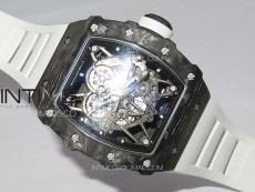 RM035-01 Forged Carbon Case KVF Best Edition White Crown on White Rubber Strap MIYOTA8215