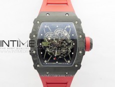 RM035-01 Forged Carbon Case KUF Best Edition Red Crown on Red Rubber Strap MIYOTA8215