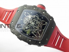 RM035-01 Forged Carbon Case KUF Best Edition Red Crown on Red Rubber Strap MIYOTA8215
