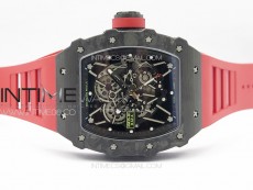 RM035-01 Forged Carbon Case KUF Best Edition Red Crown on Red Rubber Strap MIYOTA8215