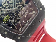 RM035-01 Forged Carbon Case KUF Best Edition Red Crown on Red Rubber Strap MIYOTA8215