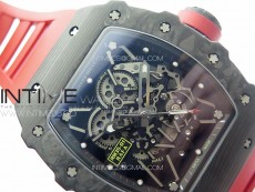 RM035-01 Forged Carbon Case KUF Best Edition Red Crown on Red Rubber Strap MIYOTA8215