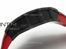 RM035-01 Forged Carbon Case KUF Best Edition Red Crown on Red Rubber Strap MIYOTA8215