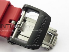 RM035-01 Forged Carbon Case KUF Best Edition Red Crown on Red Rubber Strap MIYOTA8215