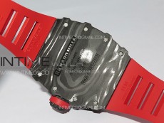 RM035-01 Forged Carbon Case KUF Best Edition Red Crown on Red Rubber Strap MIYOTA8215