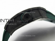 RM035-01 Forged Carbon Case KUF Best Edition Black Crown on Green Rubber Strap MIYOTA8215