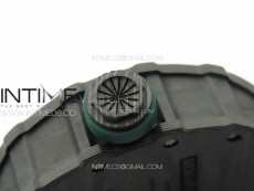 RM035-01 Forged Carbon Case KUF Best Edition Black Crown on Green Rubber Strap MIYOTA8215