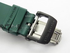 RM035-01 Forged Carbon Case KUF Best Edition Black Crown on Green Rubber Strap MIYOTA8215