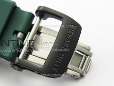 RM035-01 Forged Carbon Case KUF Best Edition Black Crown on Green Rubber Strap MIYOTA8215