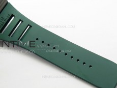 RM035-01 Forged Carbon Case KUF Best Edition Black Crown on Green Rubber Strap MIYOTA8215