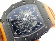 RM035-01 Forged Carbon Case KVF Best Edition Orange Crown on Orange Rubber Strap MIYOTA8215