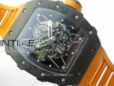RM035-01 Forged Carbon Case KVF Best Edition Orange Crown on Orange Rubber Strap MIYOTA8215