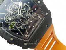 RM035-01 Forged Carbon Case KVF Best Edition Orange Crown on Orange Rubber Strap MIYOTA8215