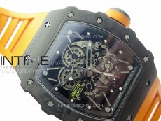RM035-01 Forged Carbon Case KVF Best Edition Orange Crown on Orange Rubber Strap MIYOTA8215