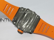 RM035-01 Forged Carbon Case KVF Best Edition Orange Crown on Orange Rubber Strap MIYOTA8215