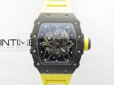 RM035-01 Forged Carbon Case KVF Best Edition Yellow Crown on Yellow Rubber Strap MIYOTA8215