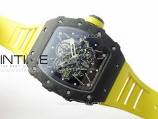 RM035-01 Forged Carbon Case KVF Best Edition Yellow Crown on Yellow Rubber Strap MIYOTA8215