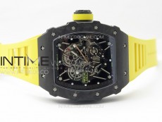 RM035-01 Forged Carbon Case KVF Best Edition Yellow Crown on Yellow Rubber Strap MIYOTA8215
