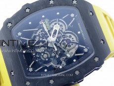 RM035-01 Forged Carbon Case KVF Best Edition Yellow Crown on Yellow Rubber Strap MIYOTA8215