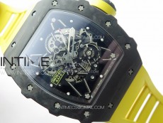 RM035-01 Forged Carbon Case KVF Best Edition Yellow Crown on Yellow Rubber Strap MIYOTA8215