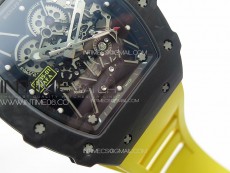 RM035-01 Forged Carbon Case KVF Best Edition Yellow Crown on Yellow Rubber Strap MIYOTA8215