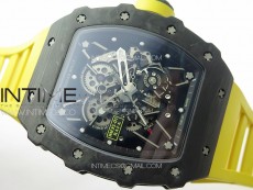 RM035-01 Forged Carbon Case KVF Best Edition Yellow Crown on Yellow Rubber Strap MIYOTA8215