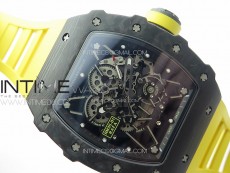 RM035-01 Forged Carbon Case KVF Best Edition Yellow Crown on Yellow Rubber Strap MIYOTA8215