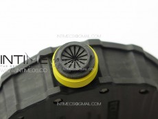 RM035-01 Forged Carbon Case KVF Best Edition Yellow Crown on Yellow Rubber Strap MIYOTA8215