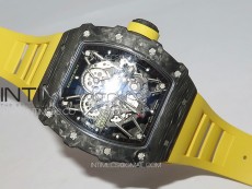 RM035-01 Forged Carbon Case KVF Best Edition Yellow Crown on Yellow Rubber Strap MIYOTA8215