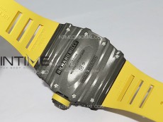 RM035-01 Forged Carbon Case KVF Best Edition Yellow Crown on Yellow Rubber Strap MIYOTA8215
