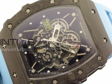 RM035-01 Forged Carbon Case KUF Best Edition Blue Crown on Blue Rubber Strap MIYOTA8215