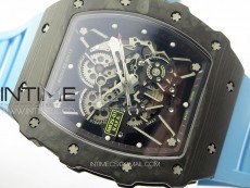 RM035-01 Forged Carbon Case KUF Best Edition Blue Crown on Blue Rubber Strap MIYOTA8215
