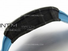 RM035-01 Forged Carbon Case KUF Best Edition Blue Crown on Blue Rubber Strap MIYOTA8215