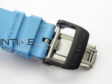 RM035-01 Forged Carbon Case KUF Best Edition Blue Crown on Blue Rubber Strap MIYOTA8215