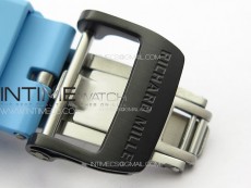RM035-01 Forged Carbon Case KUF Best Edition Blue Crown on Blue Rubber Strap MIYOTA8215