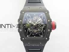 RM035-01 Forged Carbon Case KUF Best Edition Red Crown on Black Rubber Strap MIYOTA8215