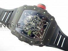 RM035-01 Forged Carbon Case KUF Best Edition Red Crown on Black Rubber Strap MIYOTA8215