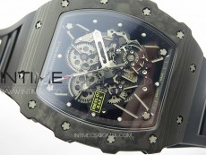 RM035-01 Forged Carbon Case KUF Best Edition Red Crown on Black Rubber Strap MIYOTA8215