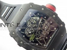 RM035-01 Forged Carbon Case KUF Best Edition Red Crown on Black Rubber Strap MIYOTA8215